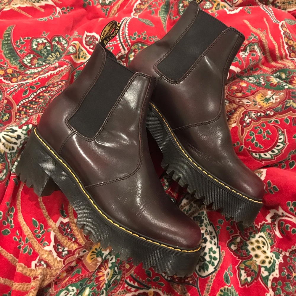Dr. Martens Women's Rometty Chelsea Boot, Burgundy